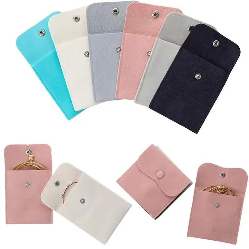 1PC Jewellery Pouch Soft Velvet Packaging Bag for Bracelet Necklace Earrings Rings Storage Button Bag Exquisite Packaging Gift