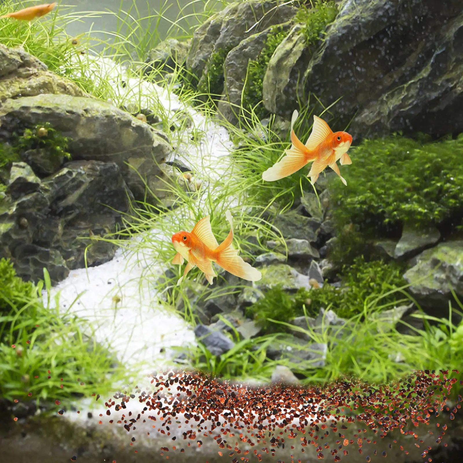Planted Aquarium With Sand - Flowerpot Plants Filling Gravels Natural Aquarium