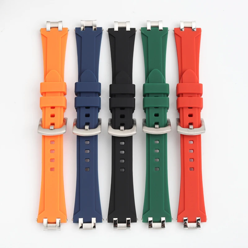 AI1008 Модифицированный мягкий силиконовый браслет для AIKON QUARTZ Series AI1008 ремешок для часов с металлическим разъемом водонепроницаемый ремешок на запястье