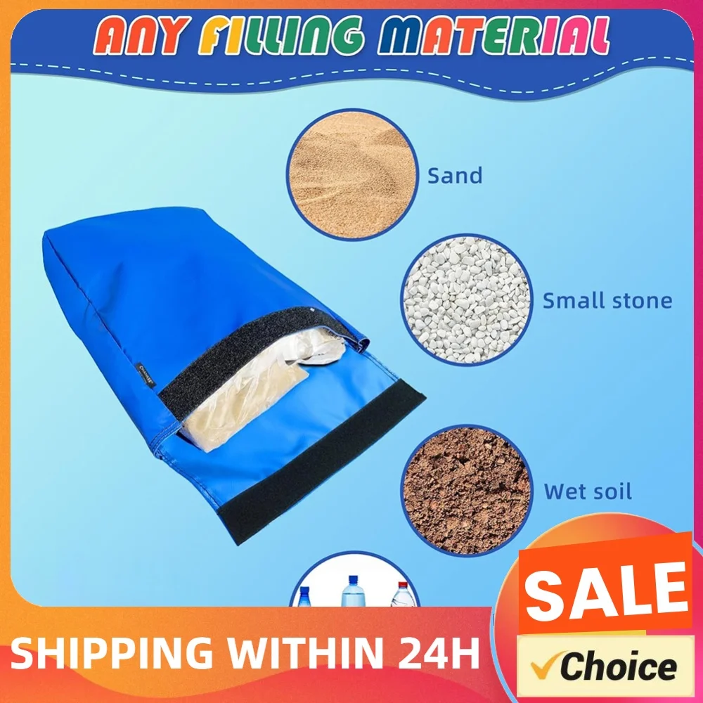 4 Pack Vinyl Sand Bags Anchor Safety Product with Handle Holds 55 Pound Capacity for Inflatable Bounce House Water Slide Tents