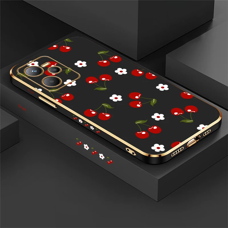 Мягкий чехол из ТПУ для телефона OPPO Realme C65 4G C25Y C20 C20A C35 C11 C33 C30 C17 C15 C63 C55 C53 с цветочным принтом и покрытием