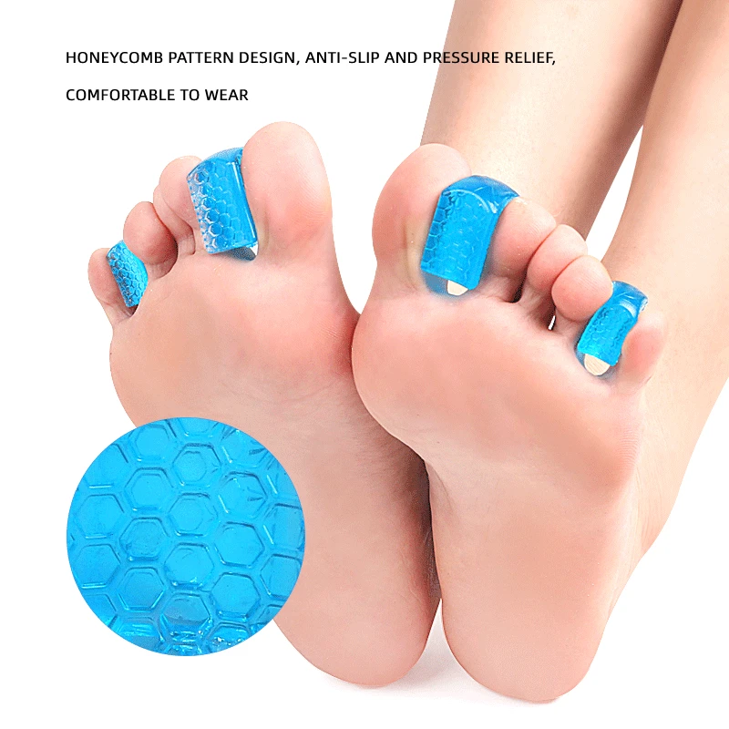 2 peças = 1pair Gel Separadores Foot Care Tools Bunion Corrector Silicone Hallux Valgus Hammer Orthotic Thumb Splitter Endireitar