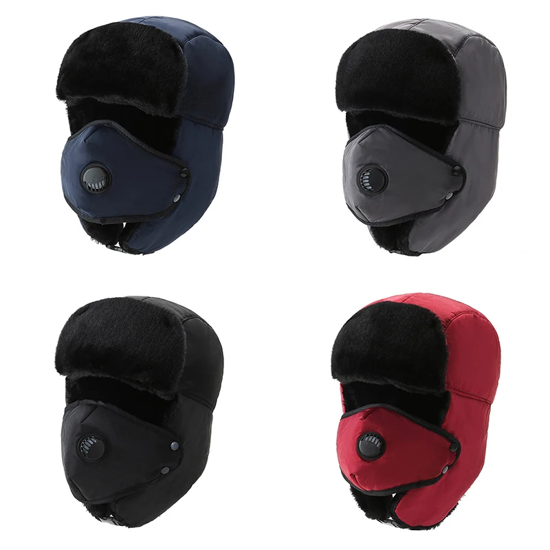 Warm Cap Winter New Fashion Men Women Hats Waterproof Thermal Fleece Bomber Hat Hooded Neck Warmer Hiking Scarves Snow Ski