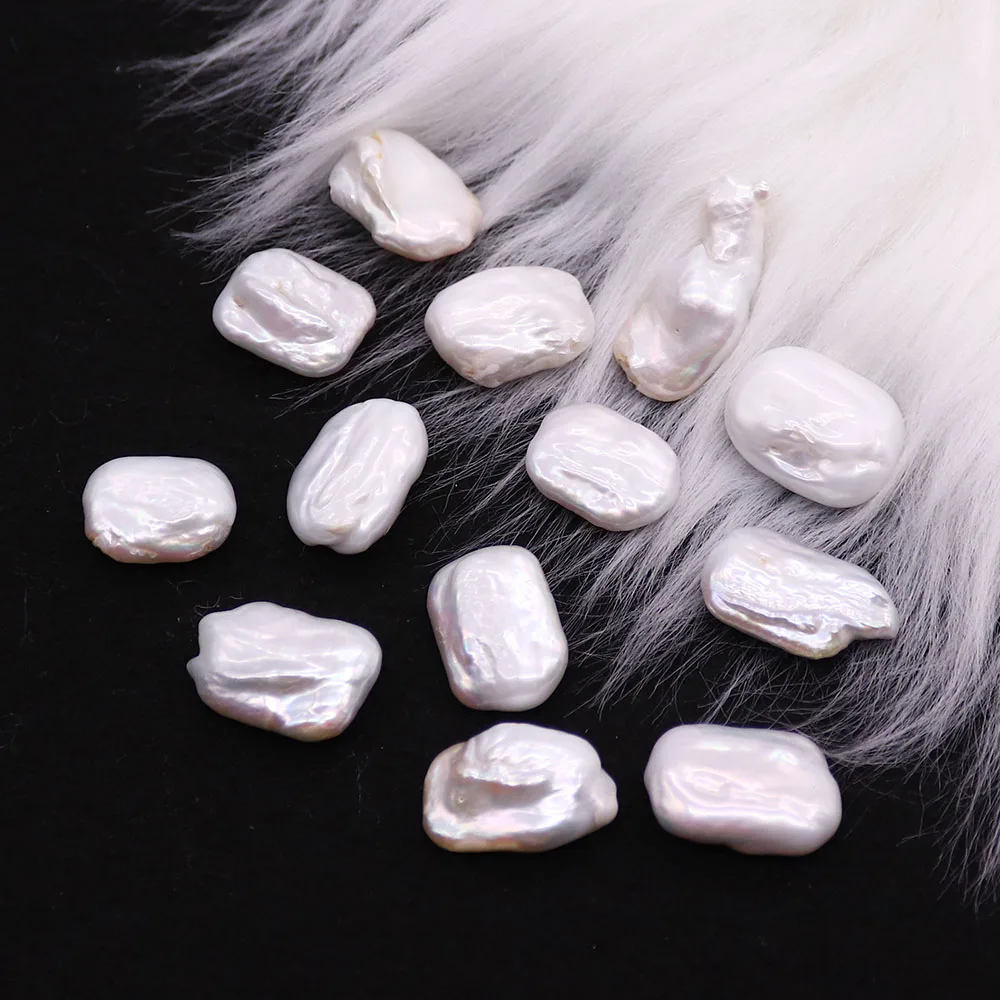 

Baroque Pearl Loose Beads Irregular Non-porous Rectangle Natural Freshwater Pearl for DIY Women Bracelet Jewelry Making Gifts