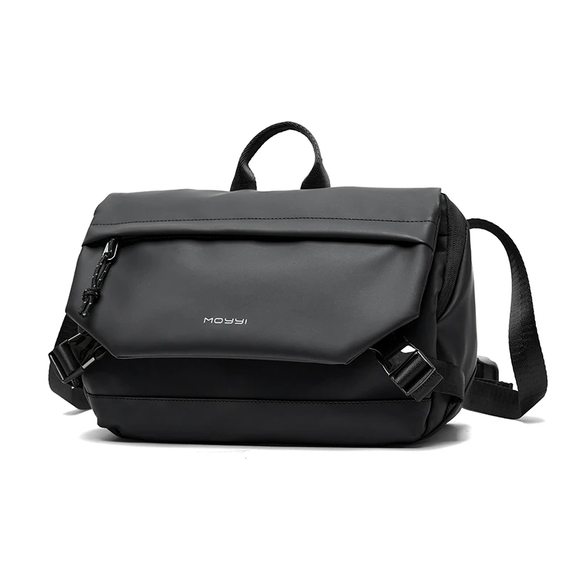 Messenger Bag for Men, Large Capacity Waterproof Shoulder Bag, Casual Crossbody Bag Fit 9.7 inch iPad for Travel Black