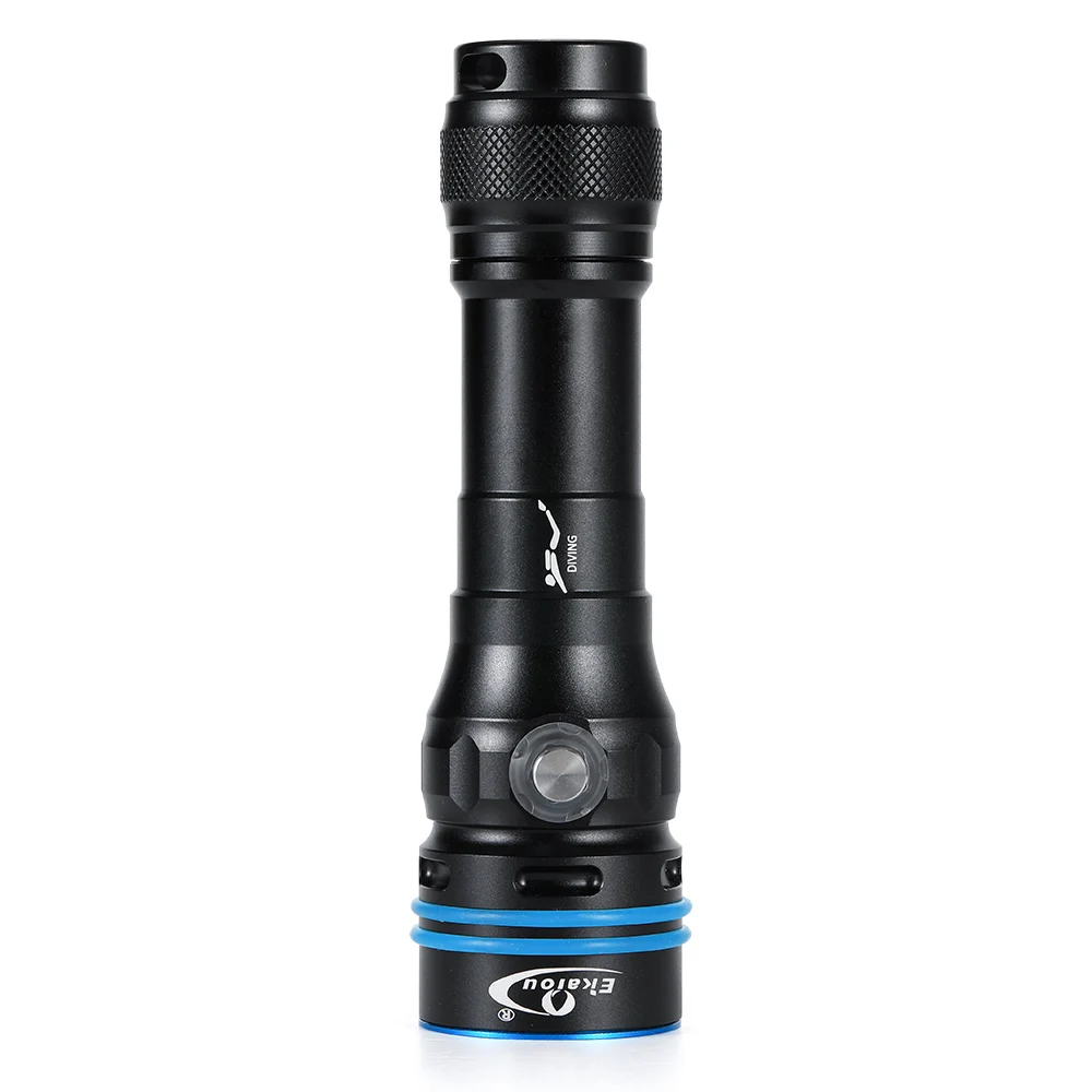 Ekaiou 3000 Lumens Super Bright SFT40 LED Diving Flashlight IP68 Underwater Waterproof Night Deep Sea 150 M Hunt Dive Light