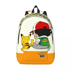 Plecak Pokemon Boy And Pet Monster Naklejka Wielokomorowa Kieszonkowy Potwór Pikachu Chłopcy Prezent Urodzinowy Bookbag Biuro Szkoła