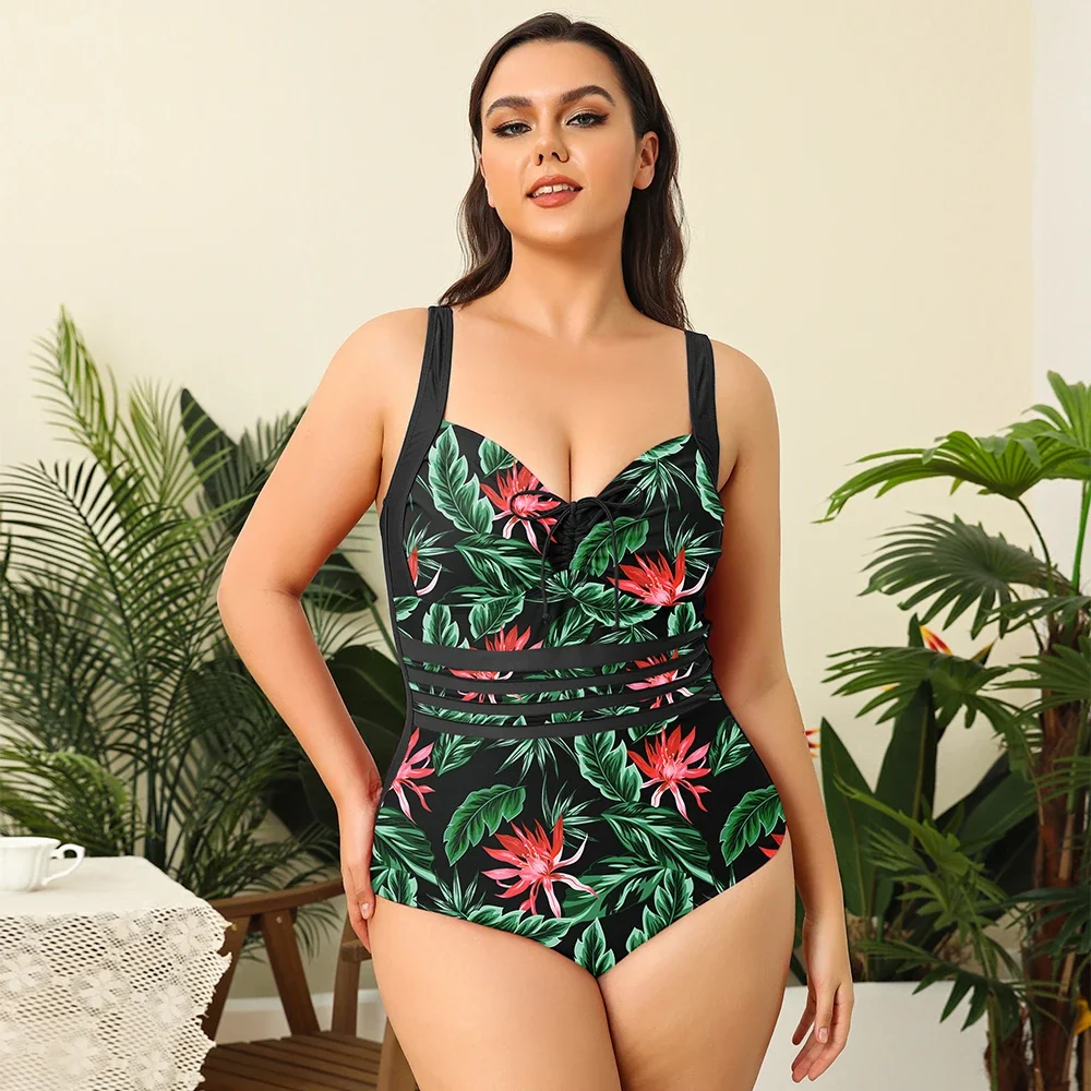 Women's oversized swimsuit, new elegant bikini set, sexy swimsuit, one-piece thick swimsuit