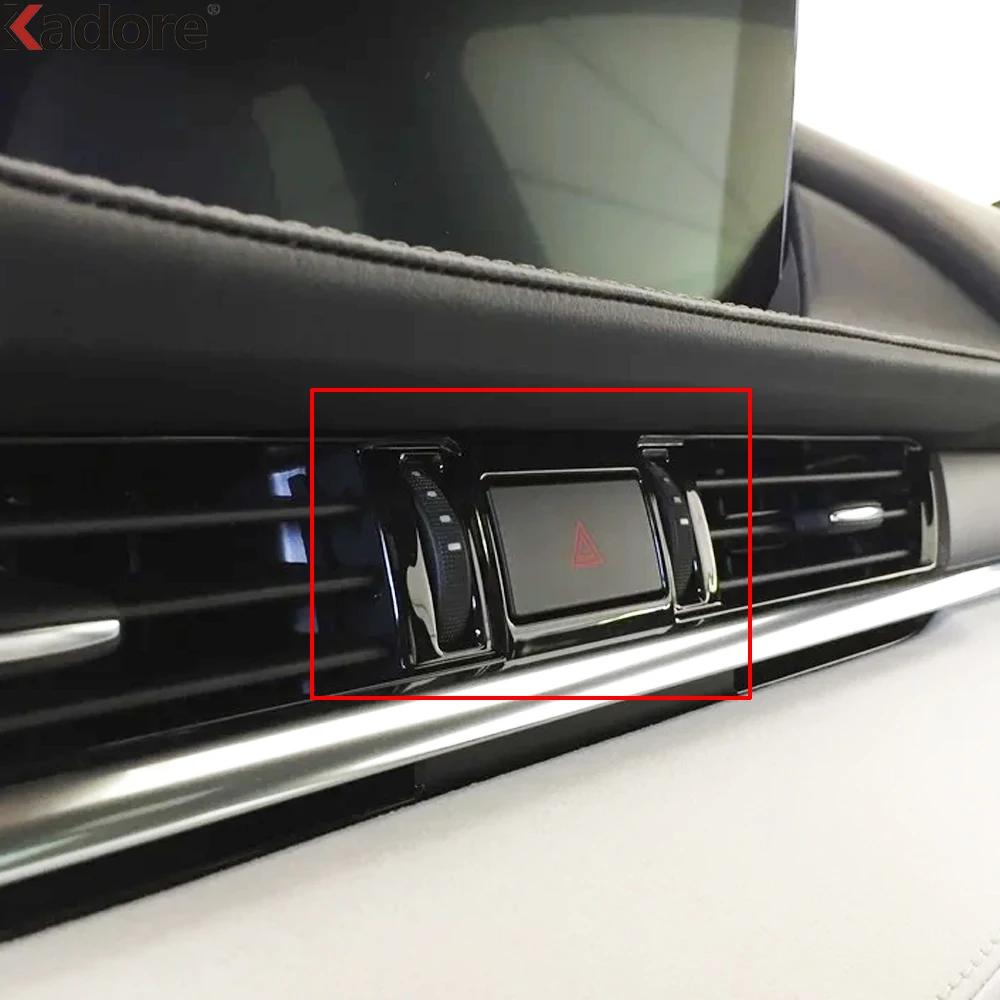 Car Center Warning Light Lamp Button Panel Cover Trim For Mazda 6 Mazda6 Atenza 2017 2018 Matte Interior Mouldings Accessories