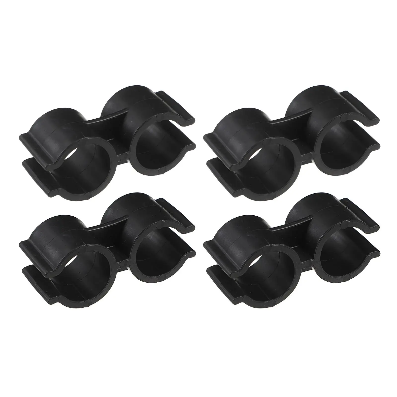 

4 Pcs Dustpan Broom Connecting Buckle Double Tube Clip Fits Pipes 1 8 2 cm Easy Installation Plastic Clamps Home Use