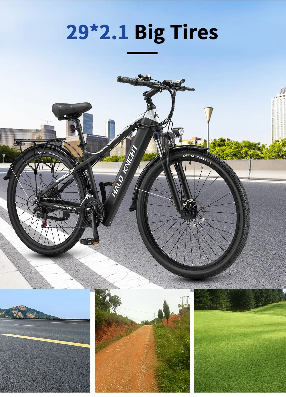 Halo Knight H02 Elektrofahrrad E-Bike 48V 16Ah Akku 29*2,1-Zoll-Reifen 50km/h Höchstgeschwindigkeit 60km Maximale Reichweite – Detail 7