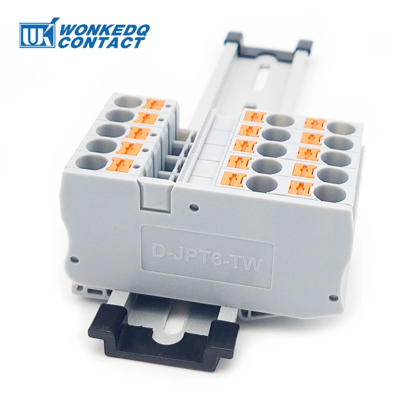 10Pcs D-PT6-TW End Cover Plate For PT-6-TW 3-Connection 6mm TWIN Wire Electrical Connector Din Rail Terminal Blocks End Plate