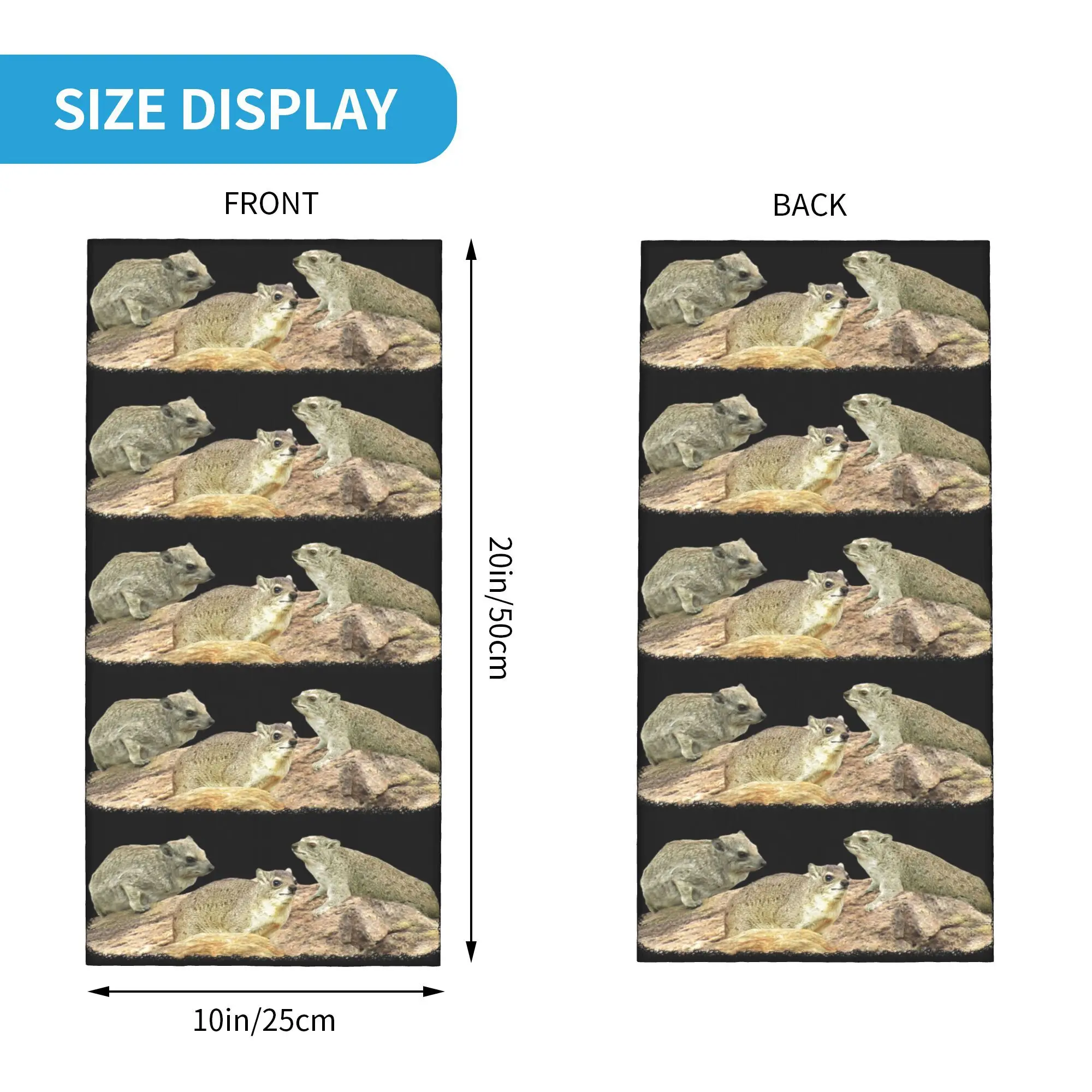 روك هيراكس الصحراء الغرير أفريقيا باندانا الرقبة الجراب قناع مطبوع وشاح متعدد الاستخدام بالاكلافا الرياضة في الهواء الطلق للرجال النساء الكبار