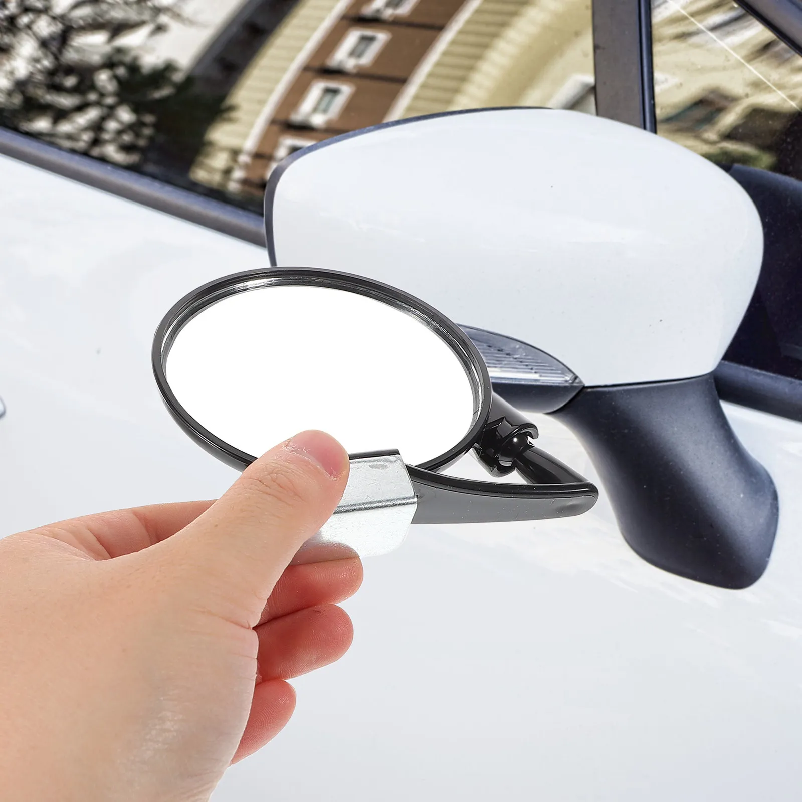 2Pcs Front Wheel Auxiliary Mirror with 360 Degree Coverage Universal Convex Safety Mirror for Parking and Driving Schools