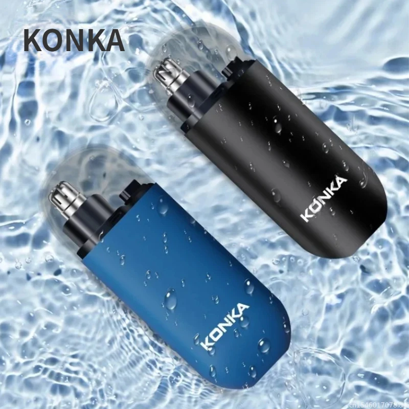 New KONKA Nose Hair Trimmer Electric Nose Hair Shaver Portable Nose Hair Scraping Double-edged Smooth Shaver Head for Home