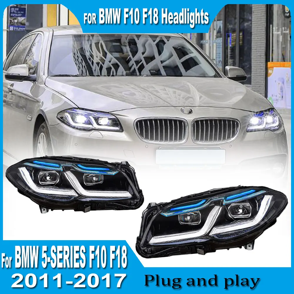 A pair HeadLight for BMW F10 LED Headlight Projector Lens 2011-2017 F18 520i 525i 530i F10 Front DRL Signal Auto Accessories