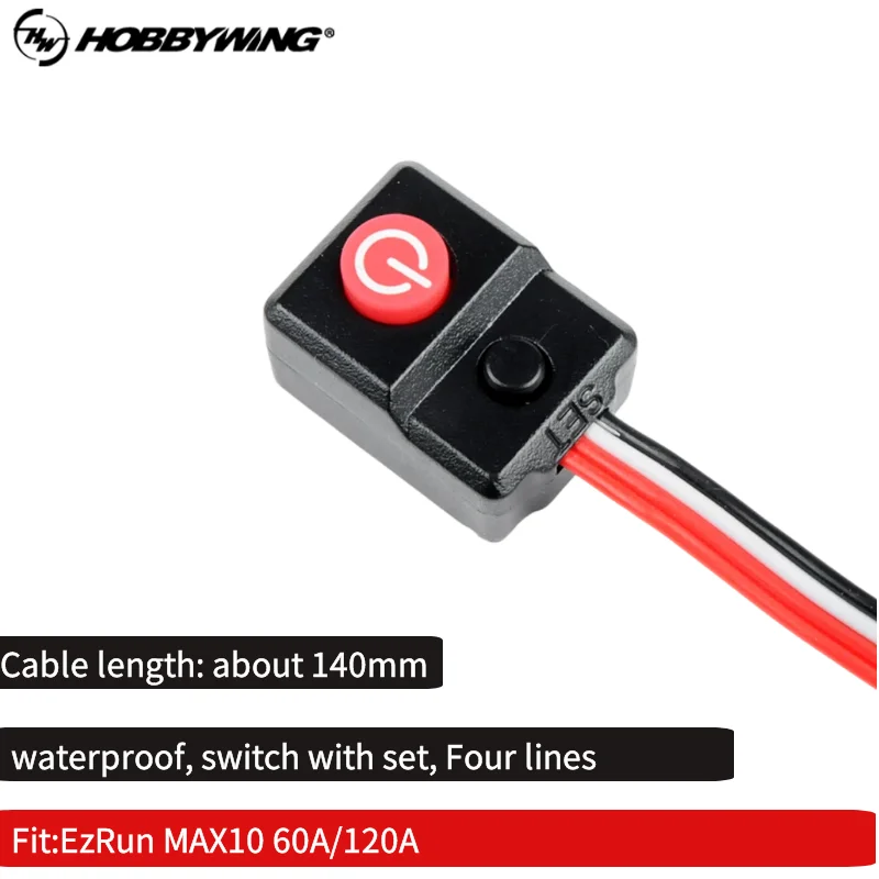 Original Hobbywing ESC Switch ON/OFF Waterproof for ESC EzRun MAX5 MAX6 MAX8 MAX10 QuicRun 1060 150A XeRun XR8 1/8 1/10 1/5 ESC