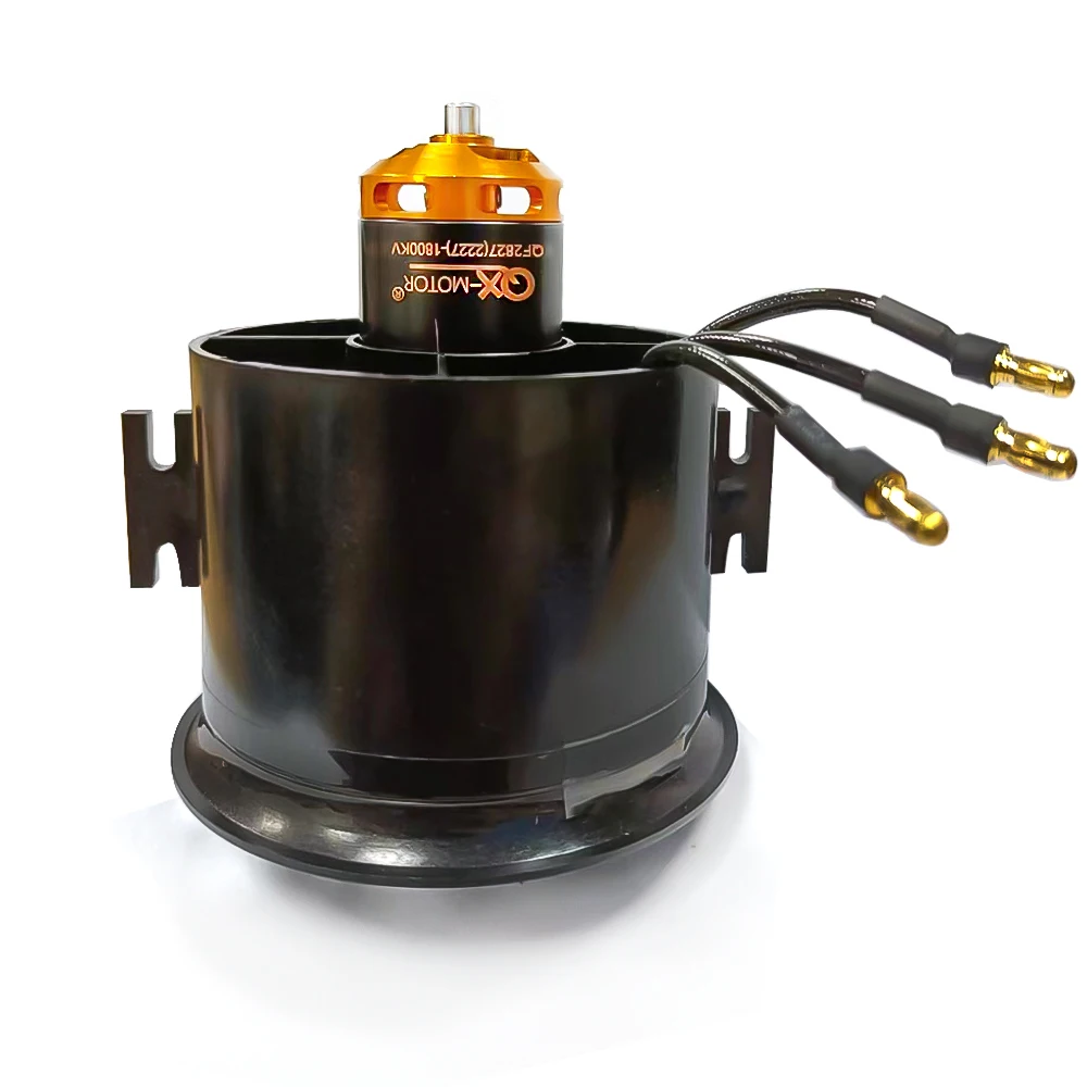 

QX-MOTOR Бесщеточный двигатель 1800-2600KV QF2827 70 мм 12-лопастной канальный вентилятор EDF 4S/6S 60A/80A ESC, совместимые аксессуары для радиоуправляемой модели