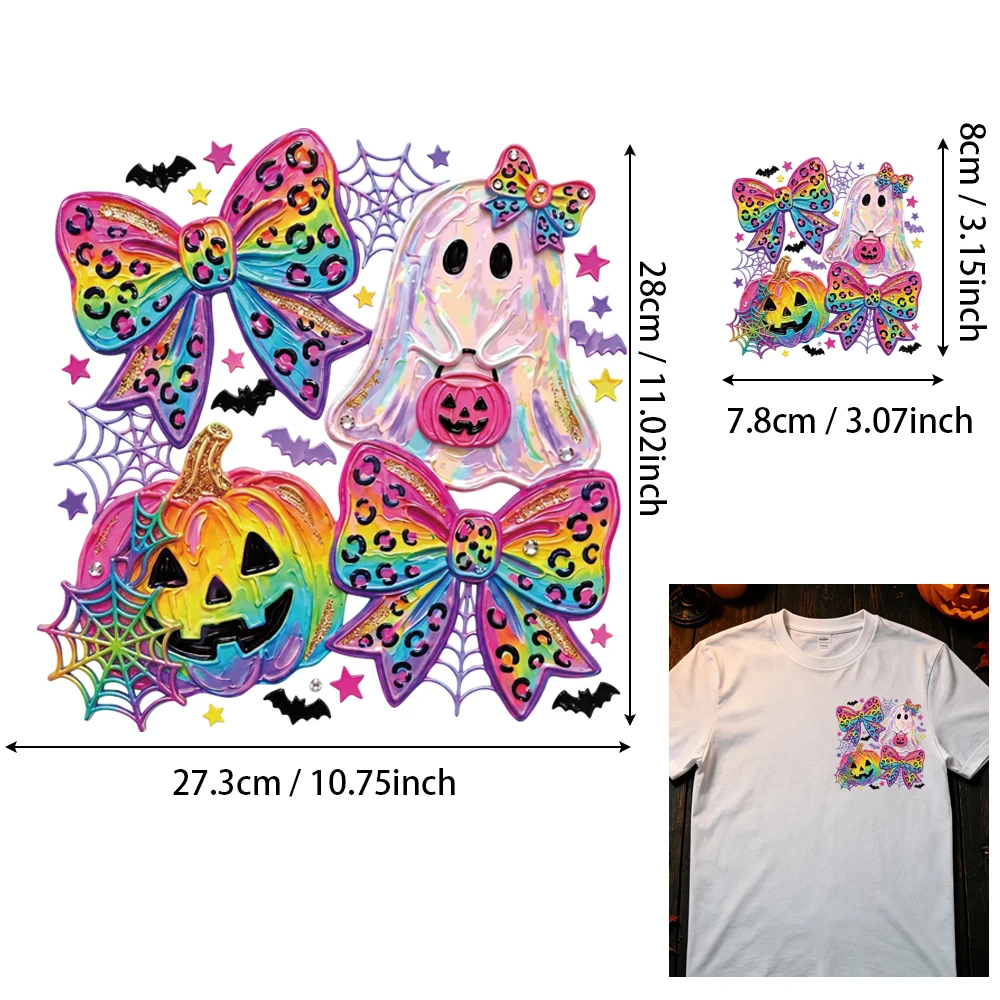 2Pcs Sharp Edge Rainbow HTV, Leopard Bow Vinyl for Jackets, Easy Weed No String, No Glue Edge No Lint Cotton OK
