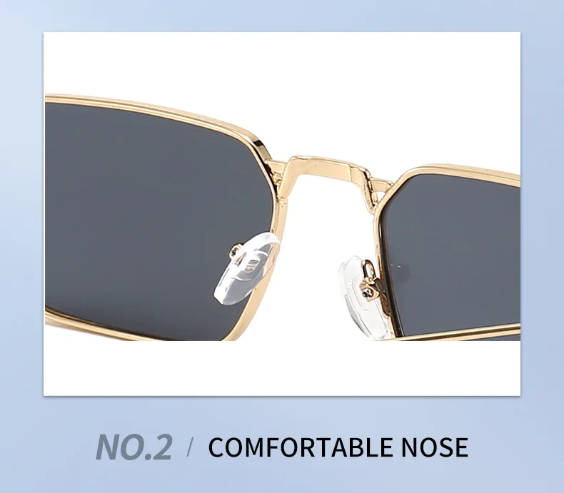 Hohe Qualität Rechteck Sonnenbrille Frauen Metall Rahmen Gläser Vintage Marke Quadrat Sonnenbrille für Männer Shades Weibliche Brillen – Detail 15