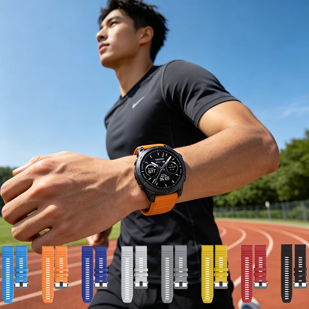 

Мягкий сменный силиконовый ремешок-браслет 22/26 мм для Garmin Fenix 5 5X 6X 6 7X Pro 7 3 3HR Quatix 8 47/51 мм Enduro2