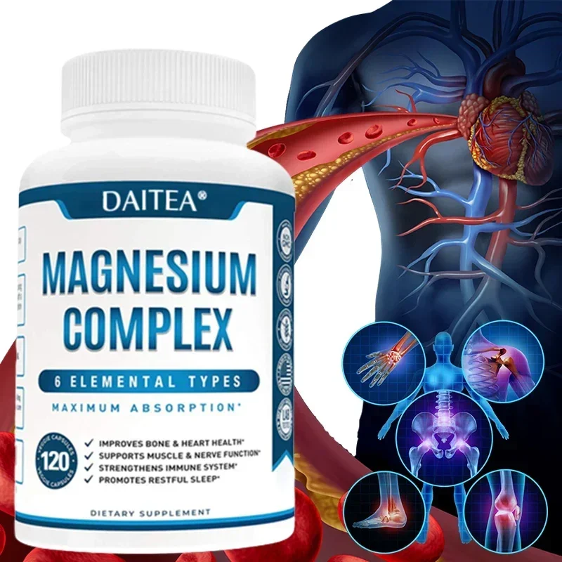 Magnesium Complex - Citric Acid, Malic Acid, Magnesium Oxide for Muscles, Joints, Sleep, Blood Sugar Regulation, Immunity