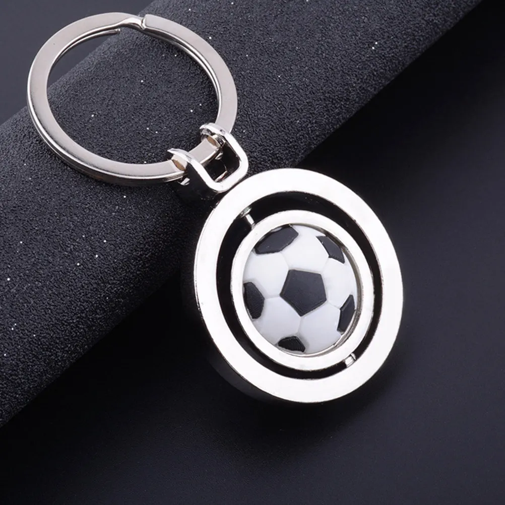 

2Pcs Football Keychain Stylish Rotary Ball Keychain Environmental Material Bag Pendant Ideal for Key Organizer Gift