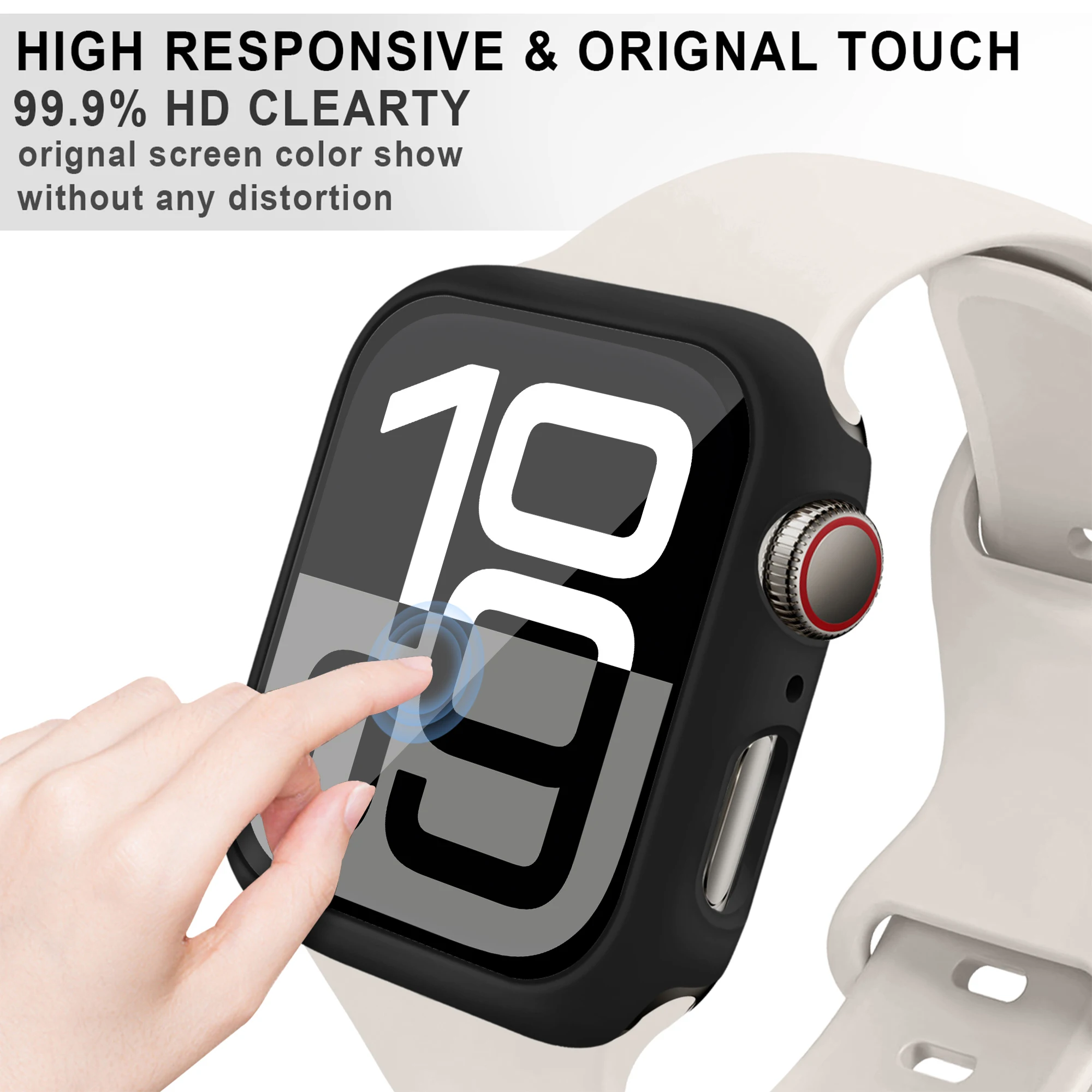 Cover For Apple Watch Case 46MM 42MM Accessories Screen Protector HD Tempered Glass Hard PC Bumper iWatch Series 10 Protective