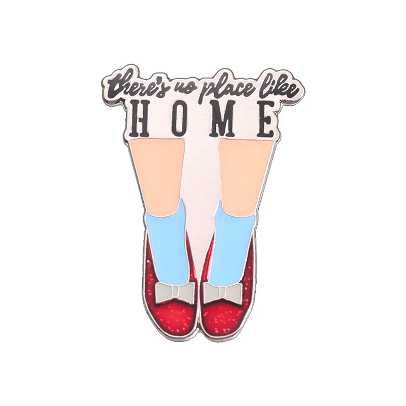 Theres No Place Like Home, блестящие красные туфли, эмалированная булавка, американская музыкальная фантазийная брошь из фильма, ювелирное изделие, подарок