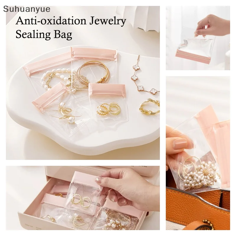 

Transparent Jewelry Storage Bag with Sealed for Earrings, Rings, Necklaces, Accessories – Dustproof and Anti-Oxidation Design