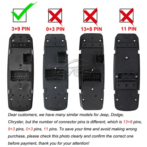 Imagen 2 del producto NEVOSA-Interruptor de elevalunas para coche, accesorio para Dodge Nitro Journey Chrysler Town & Country 2008-2009 68039999AC, 68039999AA 7B0959857D