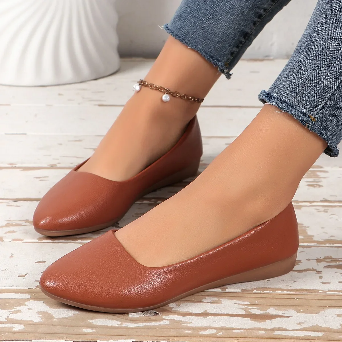 2024 New Solid Flats Shoes Women New Slip on Casual Flat Loafers Shoes for Women Comfortable Flats Shoes Women Zapatos De Mujer