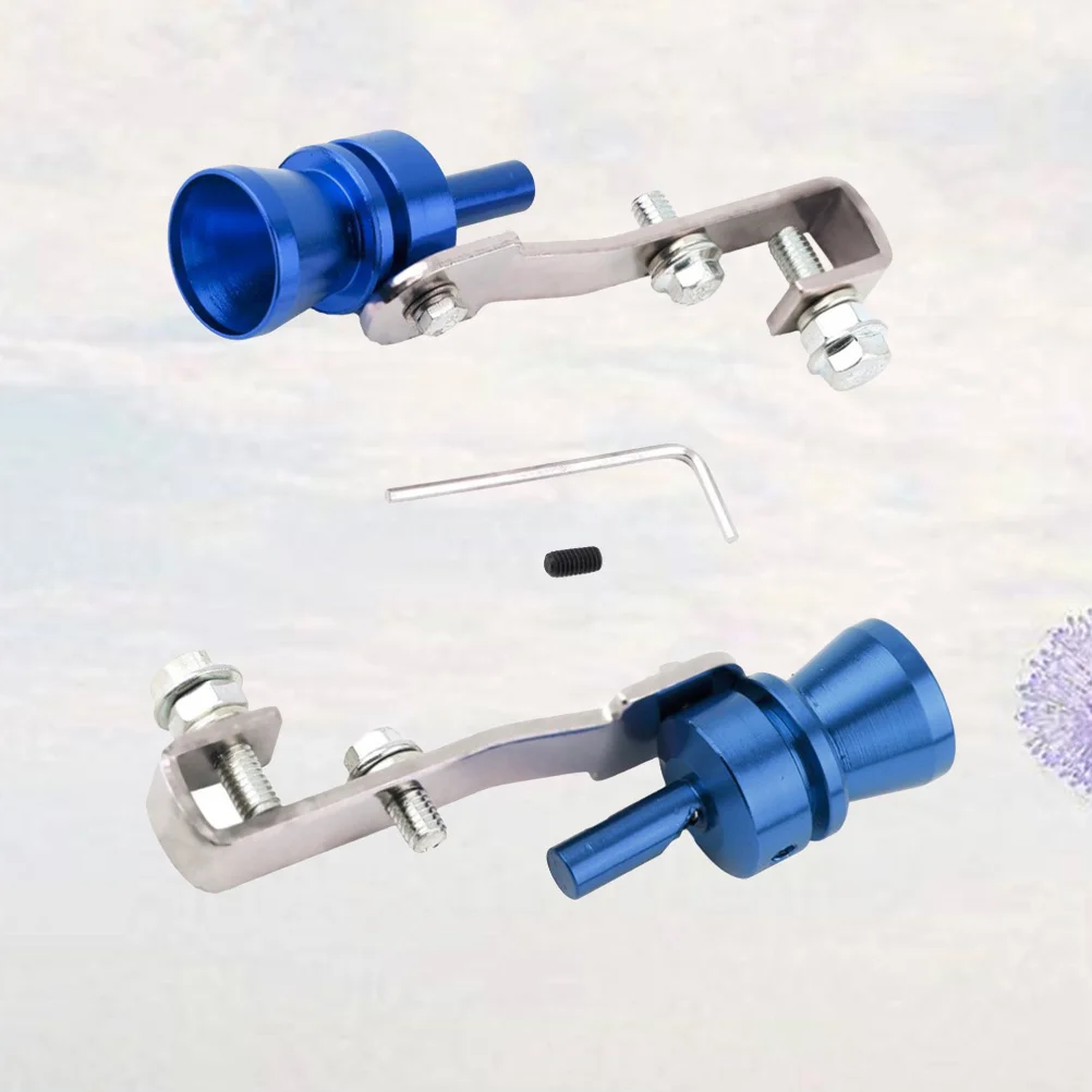 

2Pcs Car Turbo Exhaust Whistle Sounder Tailpipe Simulator Loud Sound Maker Fix Durable Size M Blue Exhaust Whistle