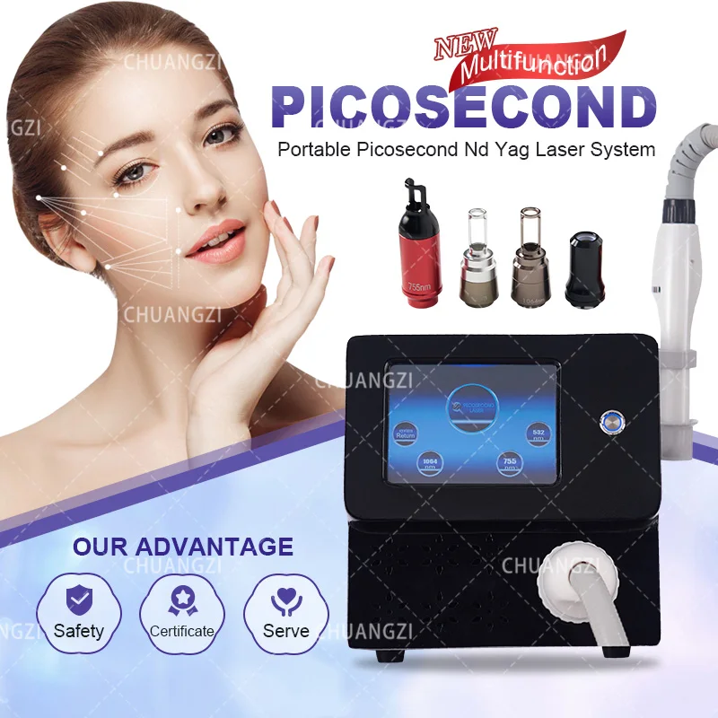 

Лазерная машина Yag для удаления татуировок Pico Professional Picosecond Q Switch Портативный переключатель для бровей 1064 нм 2024