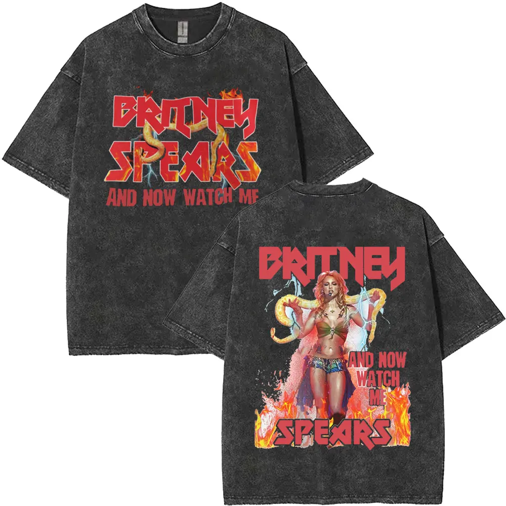 

Washed Vintage Britney Spears and Now Watch Me T-shirt Men Women Hip Hop Fashion Aesthetic T Shirt Oversized T Shirts Streetwear