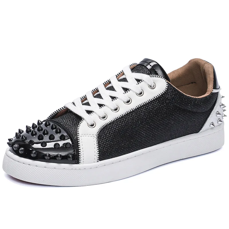 الأحمر سوليد الرجال عادية المسامير أحذية رسمية شخصية موضة الساخن ختم الروح العصرية أحذية رجالي للشباب 39-45 حجم