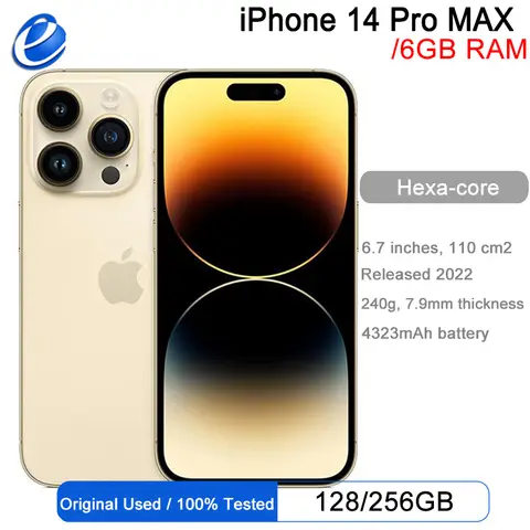 Apple iPhone 14 Pro Max 128/256GB 6GB 6.7" Orijinal Retina OLED Face ID NFC Cep Telefonu