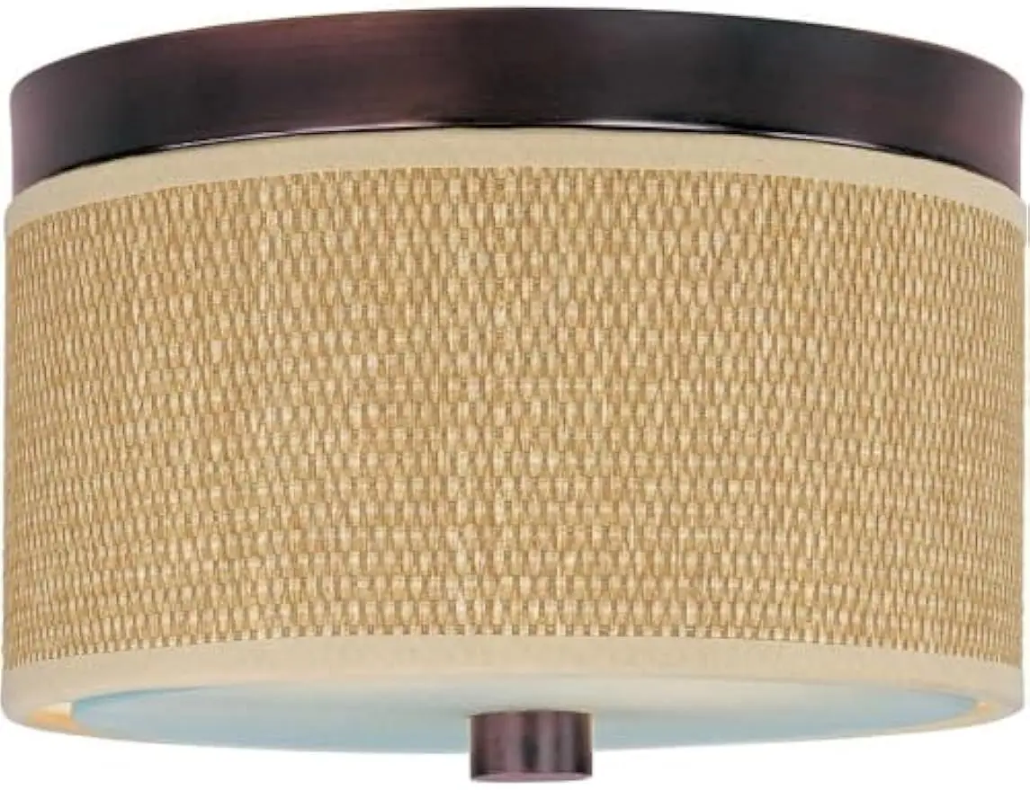 

Elements-2 Light Flush Mount in European style-10 Inches Wide by 6.25 inches high-Oil Rubbed Bronze Finish-Gold Shade Co