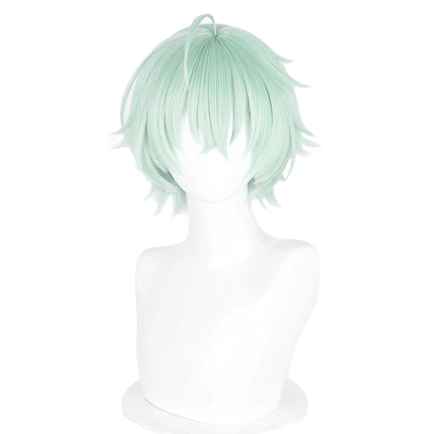 Alyosha Cosplay Perücke 30cm Kurze Hellgrüne Männerperücke Anime Halloween Hitzebeständiges Synthetikhaar
