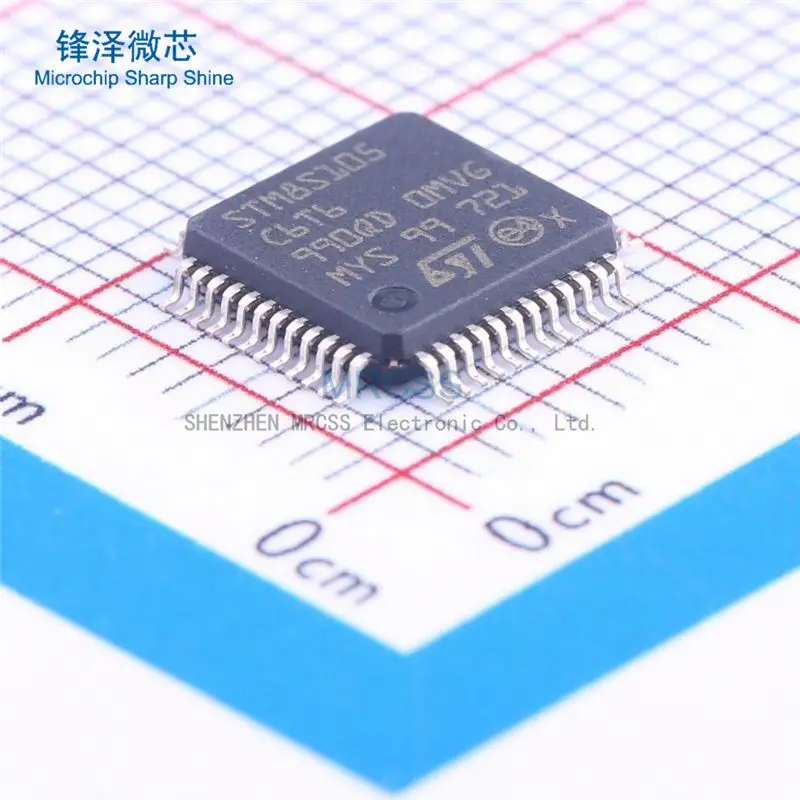 MCU 8-bit STM8S STM8 CISC 32KB Flash 3.3V/5V 48-Pin LQFP T/R - Tape and Reel  STM8S105C6T6TR