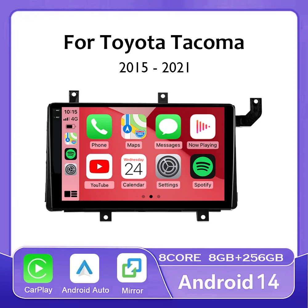 9inch Android 14 Carplay Auto Car Radio Multimedia For Toyota Tacoma N300 2016 - 2021 Car Android Video Stereo GPS No 2din DVD