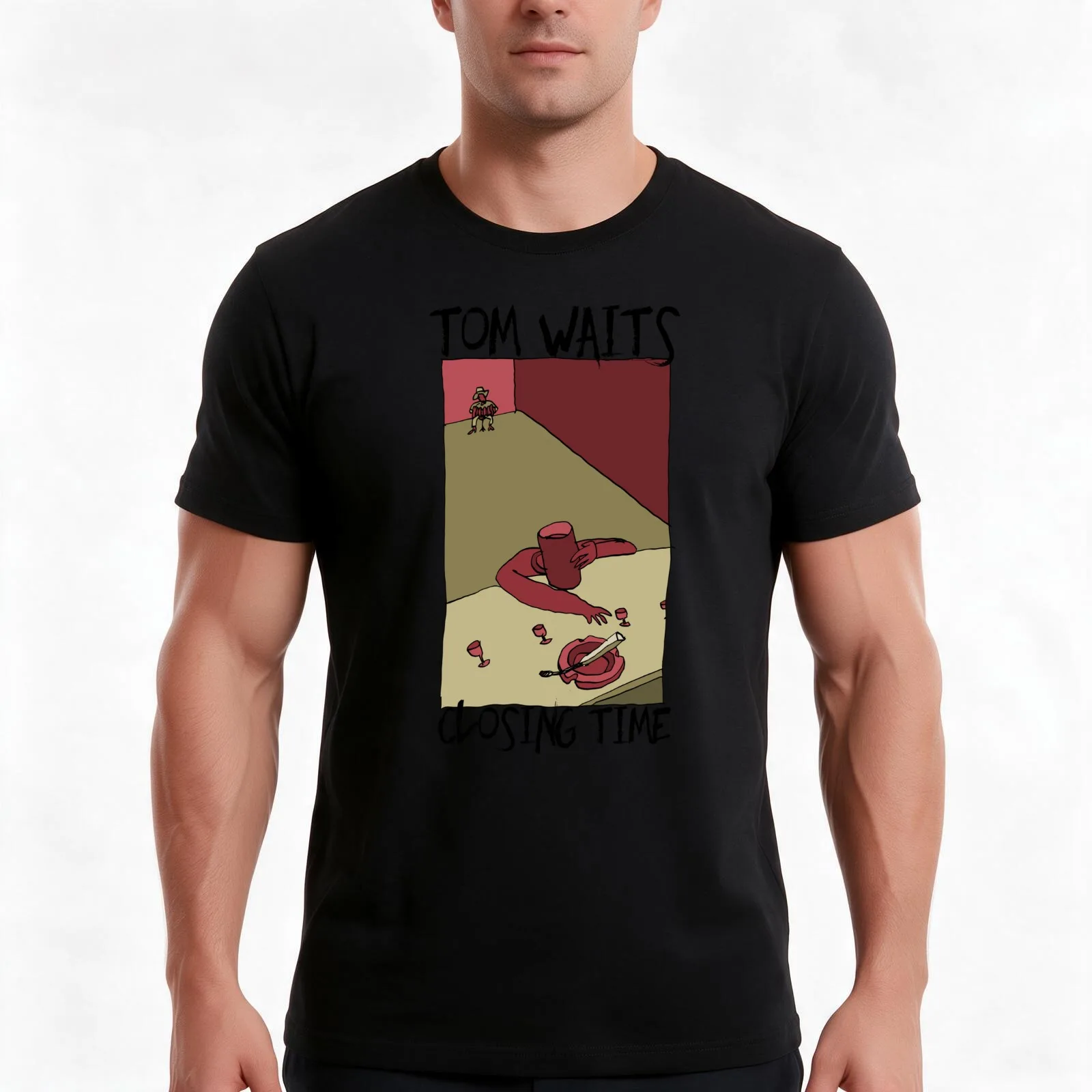 Tom Waits - Closing Time III T-Shirt, Summer Casual Cotton Tee, Oversized Streetwear Tops, Vintage Graphic Print, 100% Cotton