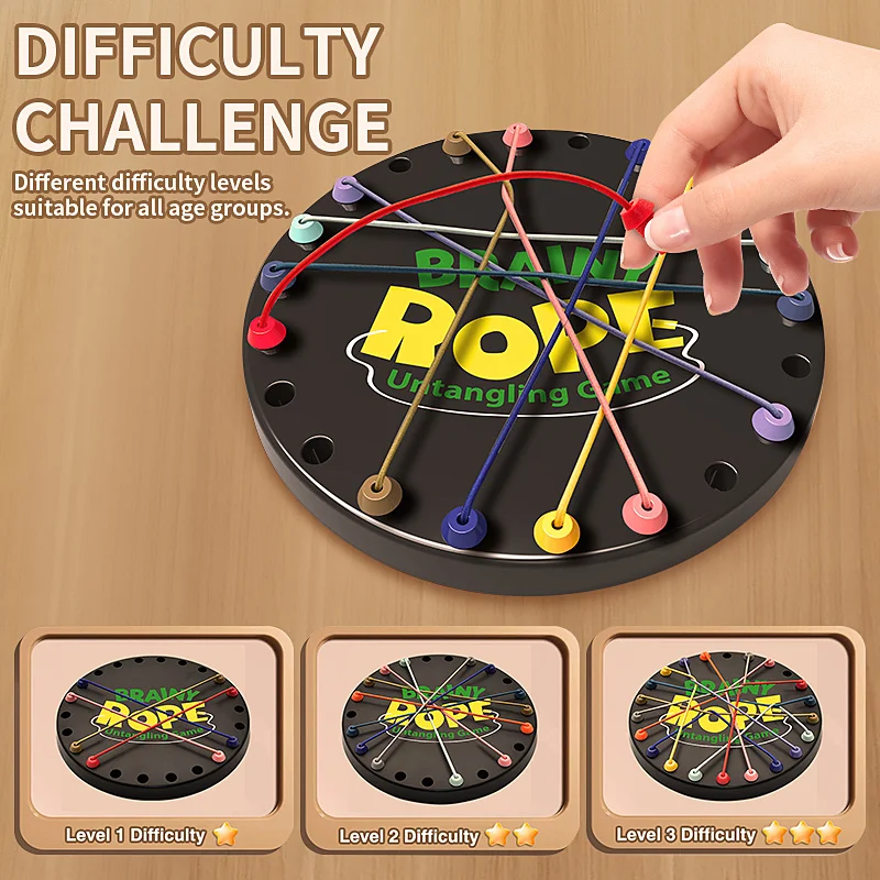 حل تحديات الحبل: زراعة التفكير المنطقي للأطفال في ألعاب الألغاز، تركز على فتح الألعاب من خلال ألعاب الطاولة