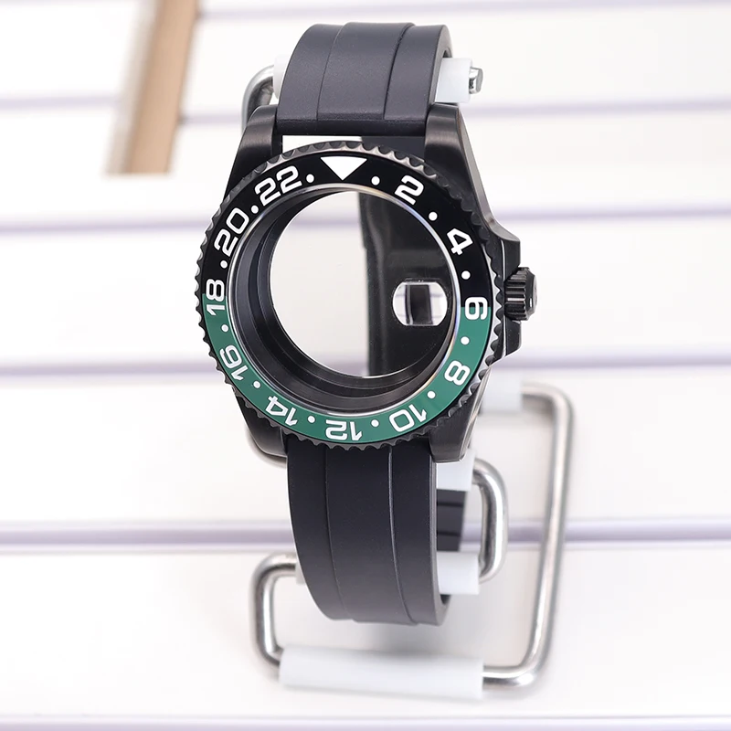 NH35 40mm Watch Case Rubber Strap For SUB GMT Nh34 Nh35 Nh36 Nh39 4R36 Nh70 Nh72 Miyota 8215 Eta 2824 Uni-directional 120 clicks