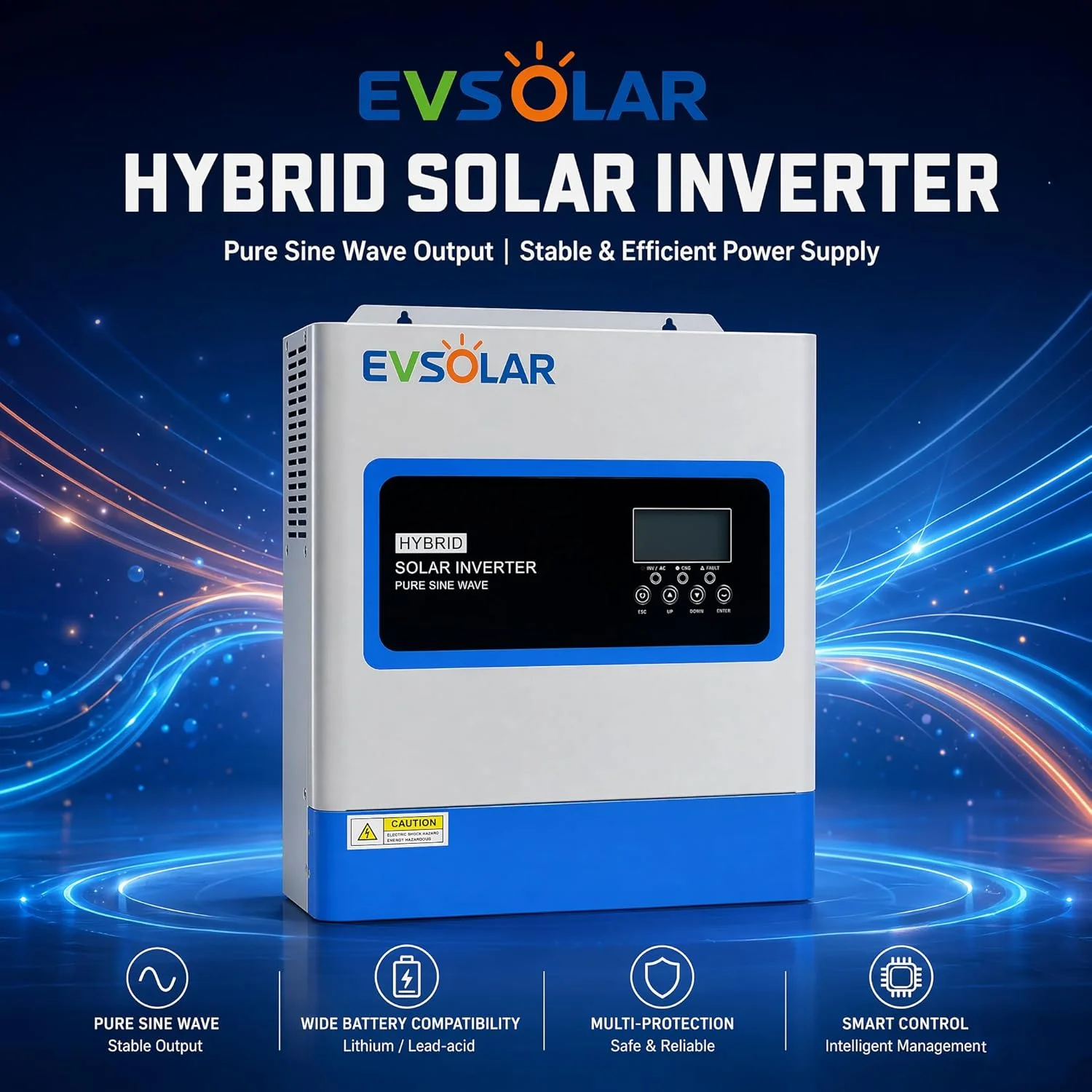 Inverter Pure Sine Wave 60Hz 120V 3000W - Inversor Solar Híbrido MPPT 3000W 100A