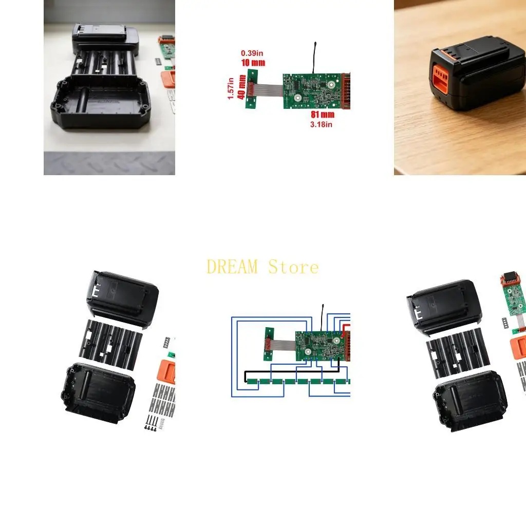 10x18650 Battery Case with PCB Board,ABS Battery Pack Housing Shell for DIY Rebuild, Repair, Replacement Workshop Projects Best