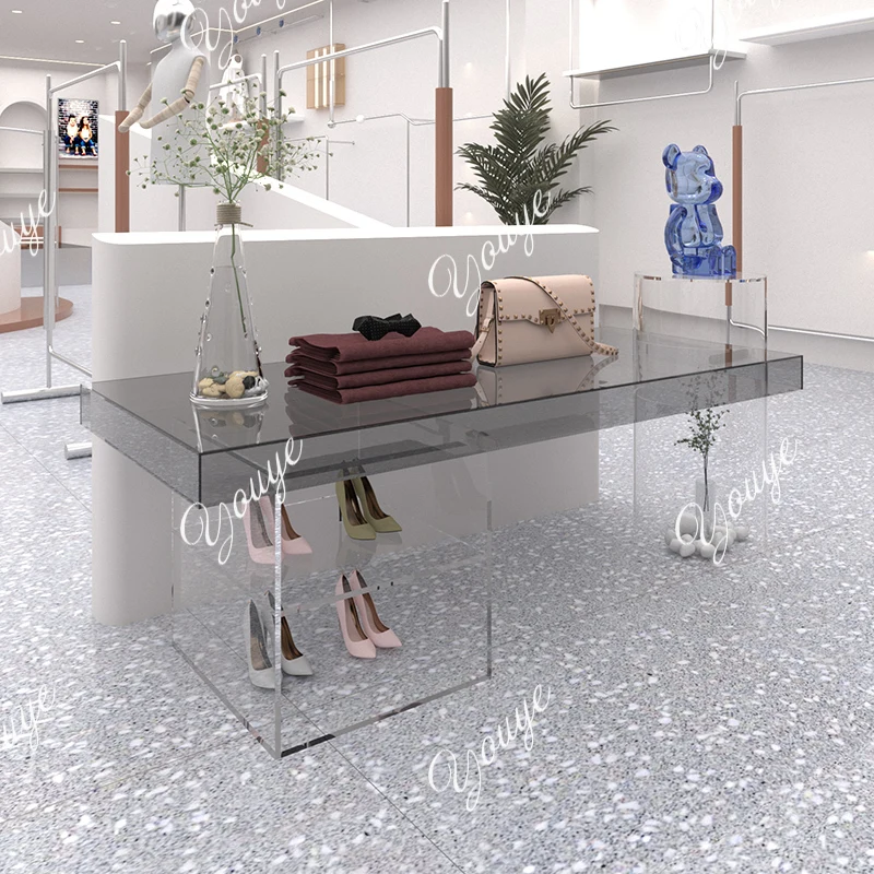 

Clothing store assembly table, acrylic display table, shoe bag display table, women's clothing store, middle display table