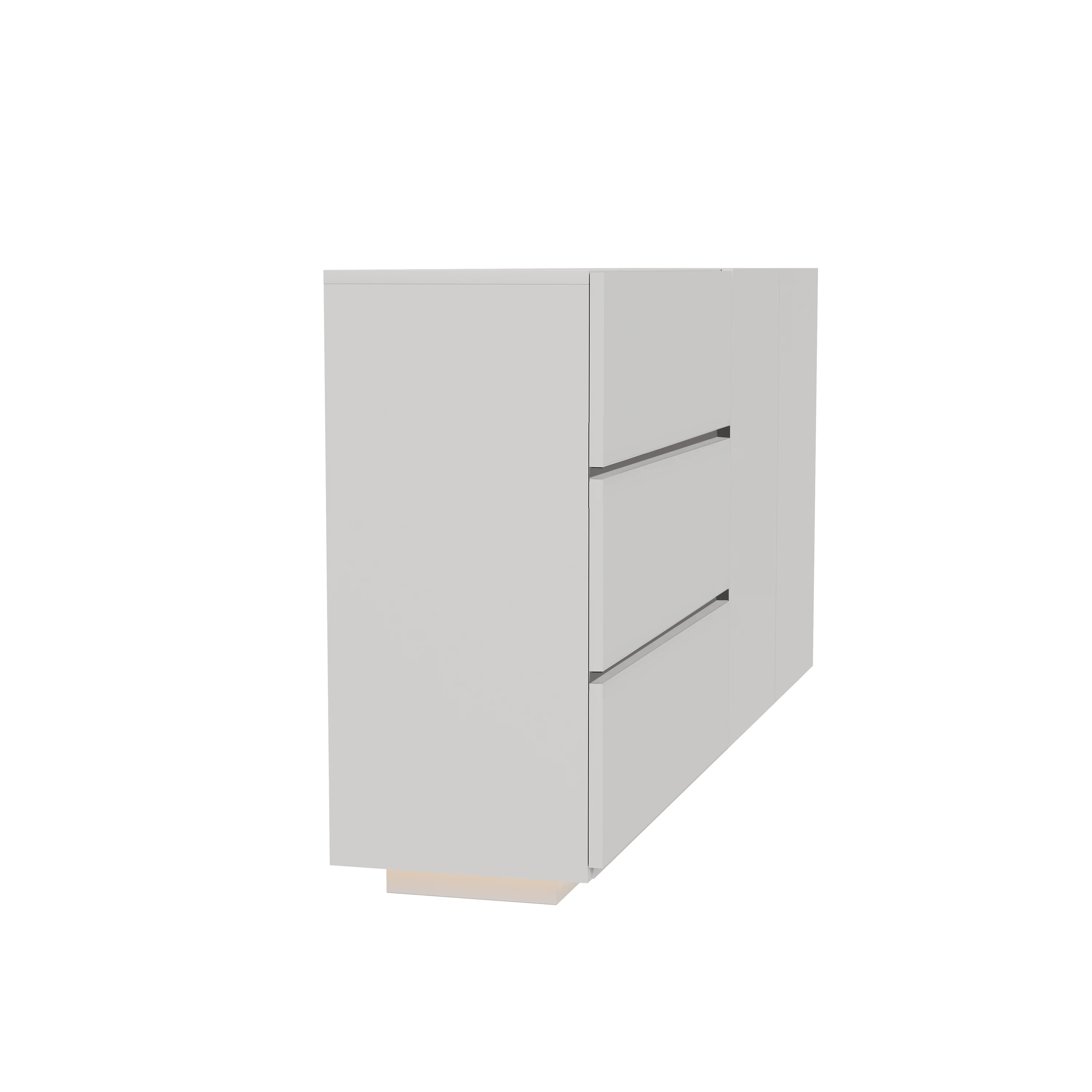 Rosahqnda Sideboard Hochglanzweiß mit LED, modernes Sideboard mit Tür und Schubladen, Buffetschrank, Kommode für die Küche – Detail 38