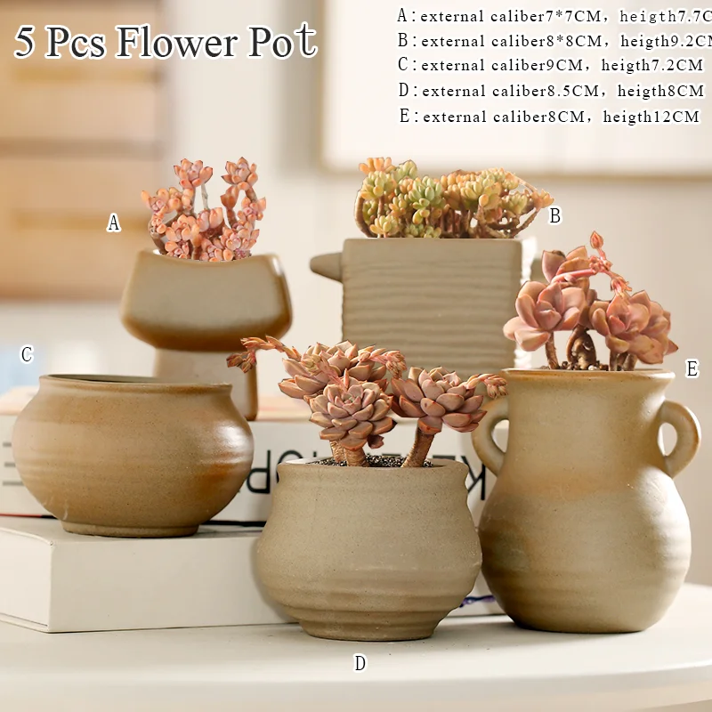 

Flower Pot Stoneware Succulent Cactus Pot Plant Glazed Colour Ceramic Planter Pots Outdoor Garden Home