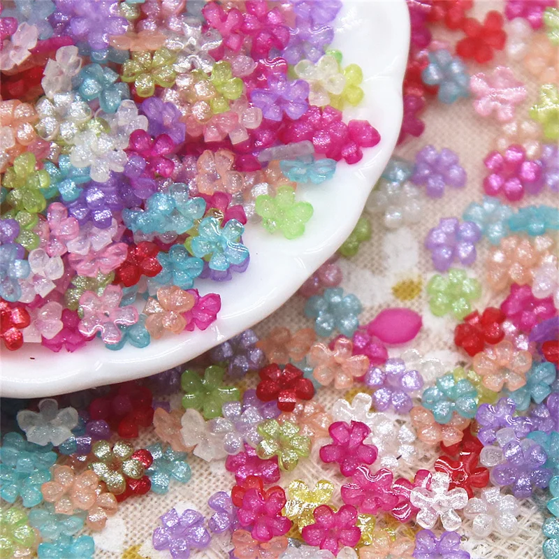 2000 sztuk 3mm Multicolor żywica mały kwiat Nail Art ozdoby do paznokci brokat księga gości Kawaii DIY akcesoria upiększające